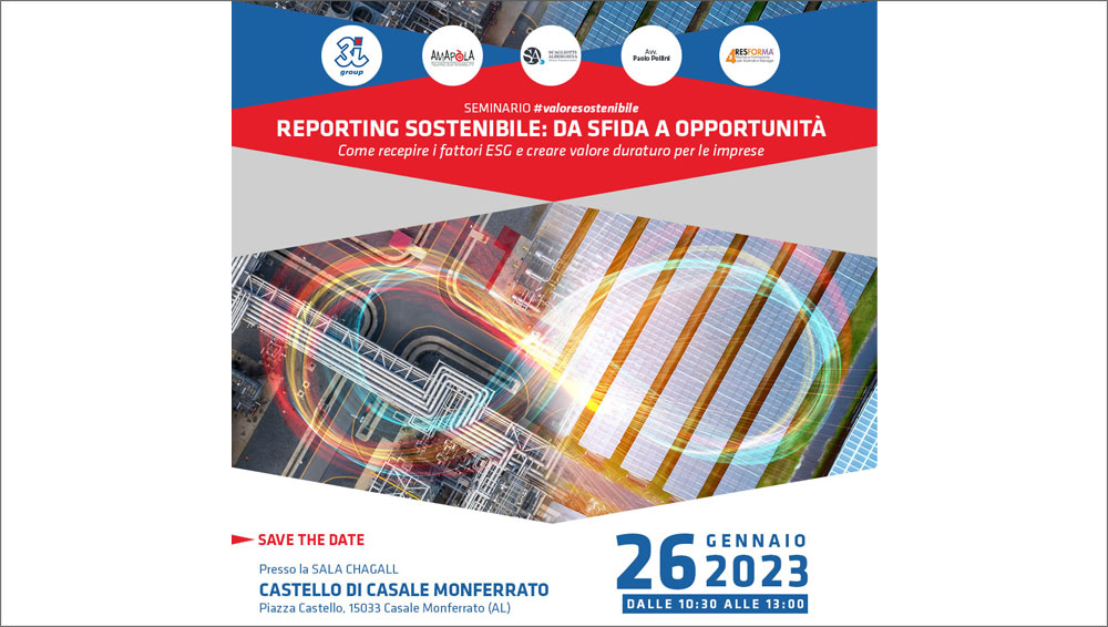 Seminario 26 gennaio 2023 a Casale | Reporting di sostenibilità, da sfida a opportunità